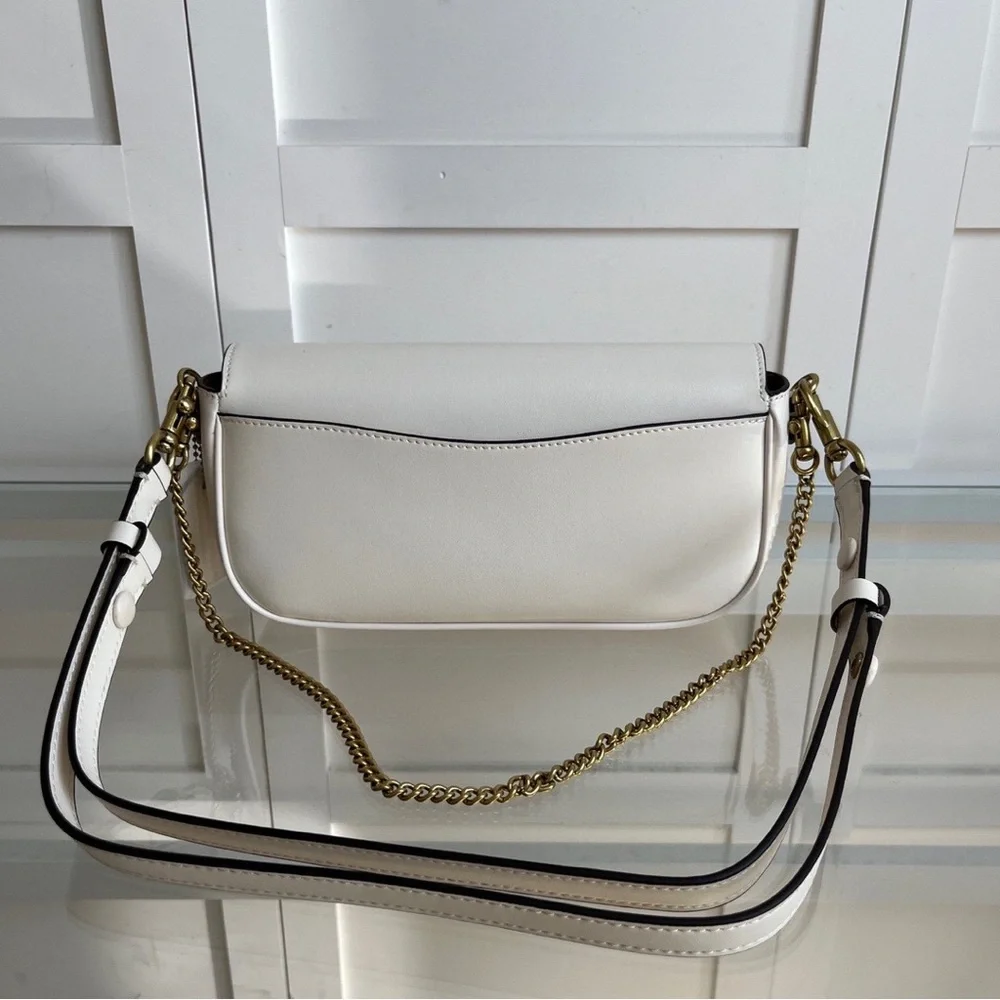 Coach Cream Leather Crossbody with Gold 'C' Accent - Picture 3 of 8